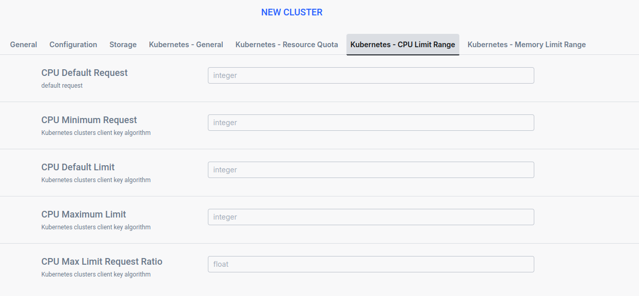 CPU Limit Range Ilum CPU Limit Range Configuration